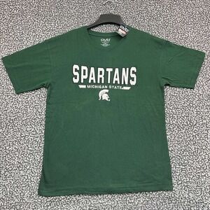 Michigan State Spartans Shirt Men Large Green‎ OVB Short Sleeve Cotton New L